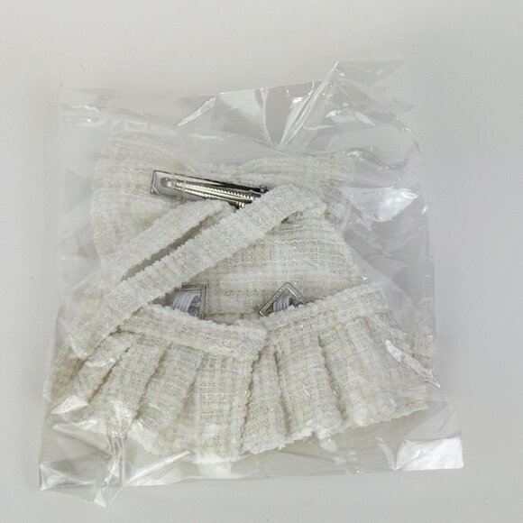 Labubu Doll Clothes. Tweed Dress and Bow with clip - Picture 3 of 9